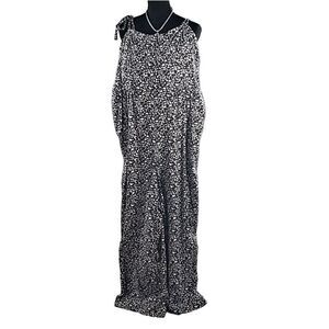 Floral Black and White Jumpsuit
